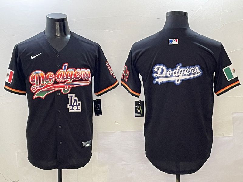 Men Los Angeles Dodgers Blank Black rainbow Nike 2025 MLB Jersey style 18